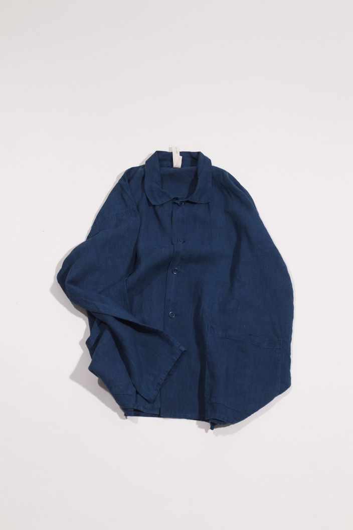 linen indigo shirt 01/ S01/2026 — product view 5