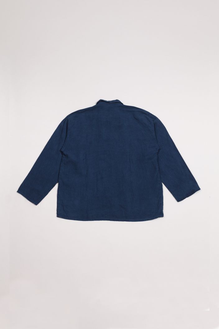 linen indigo shirt 01/ S01/2026 — product view 3